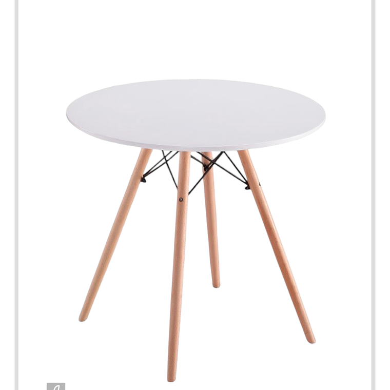 Mesa Redonda Melamina Blanca Eames 80 cm 1