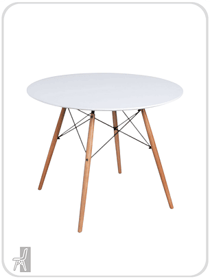 Mesa Redonda Melamina Blanca Eames 100 cm