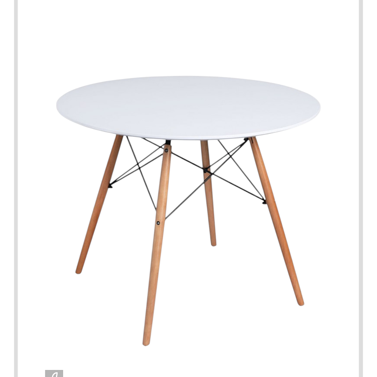 Mesa Redonda Melamina Blanca Eames 100 cm 1