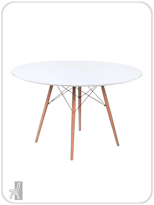Mesa Redonda Melamina Blanca Eames 120 cm