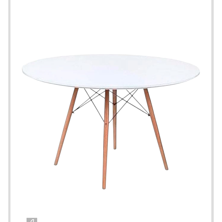 Mesa Redonda Melamina Blanca Eames 120 cm 1