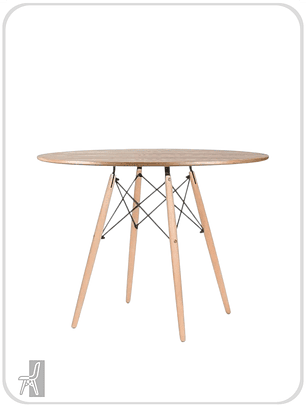 Mesa Redonda Melamina Madera Eames 100 cm