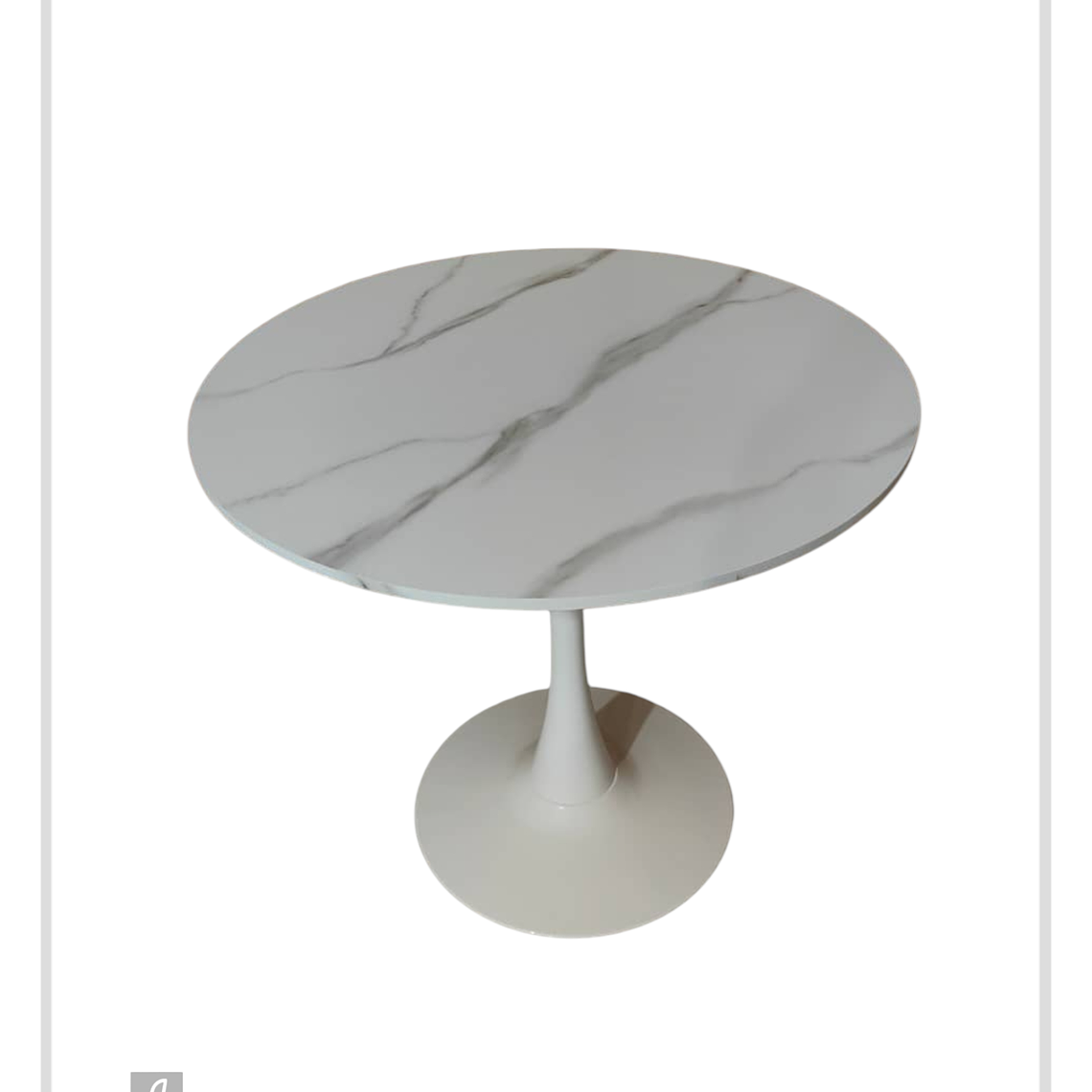 Mesa Tulip Cuarzo Blanco 100 cm 1