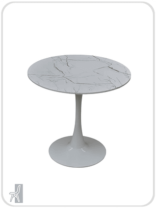 Mesa Tulip Cuarzo Blanco 80 cm