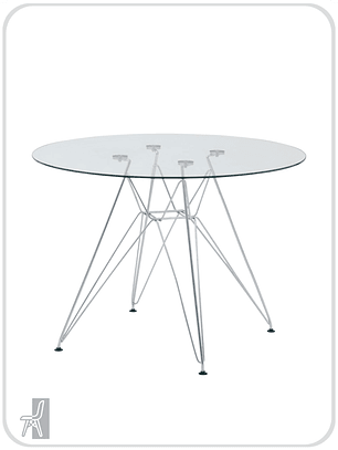 Mesa Vidrio Iron 100 cm