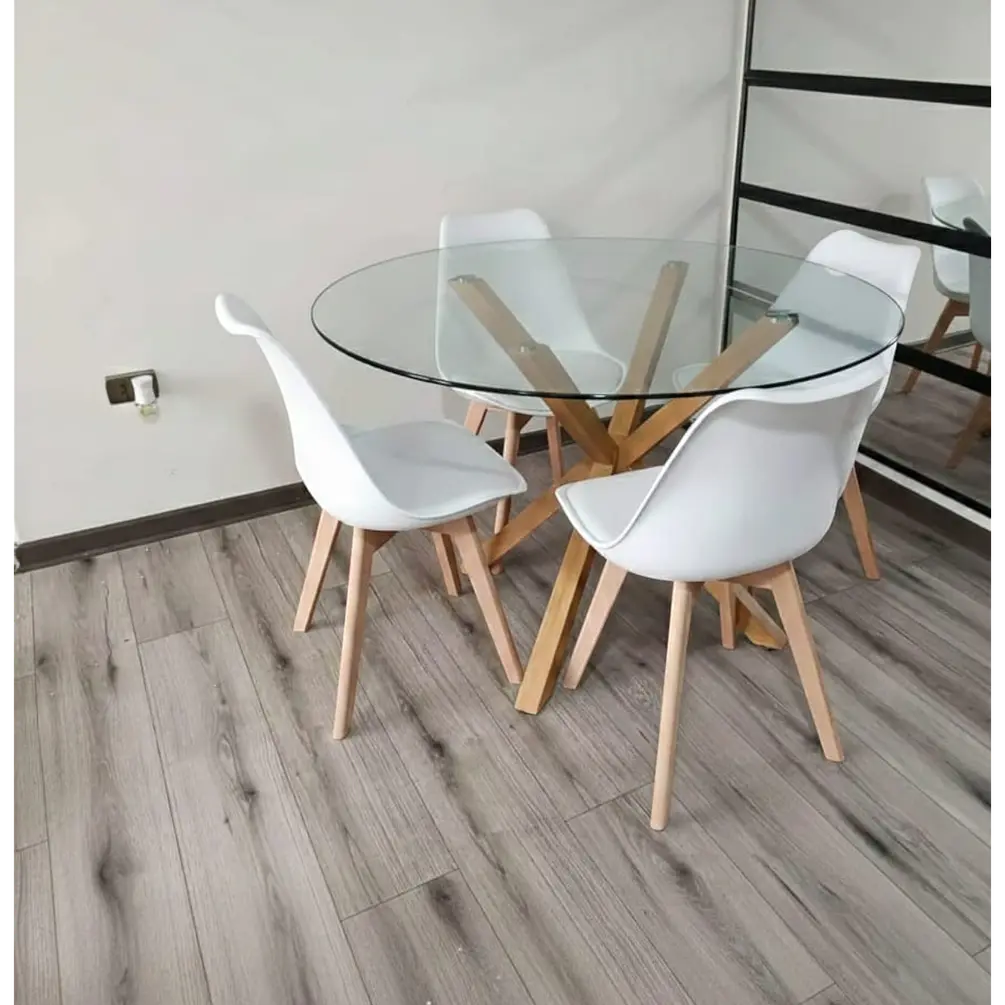 Comedor Redondo Vidrio 4 ó 6 Sillas Tulip – Mesa Madrid 1