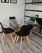 Comedor Redondo Vidrio Madrid con Sillas Tulip - Miniatura 2