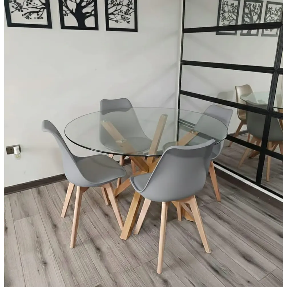 Comedor Redondo Vidrio 4 ó 6 Sillas Tulip – Mesa Madrid 5