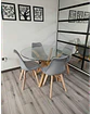 Comedor Redondo Vidrio Madrid con Sillas Tulip - Miniatura 5