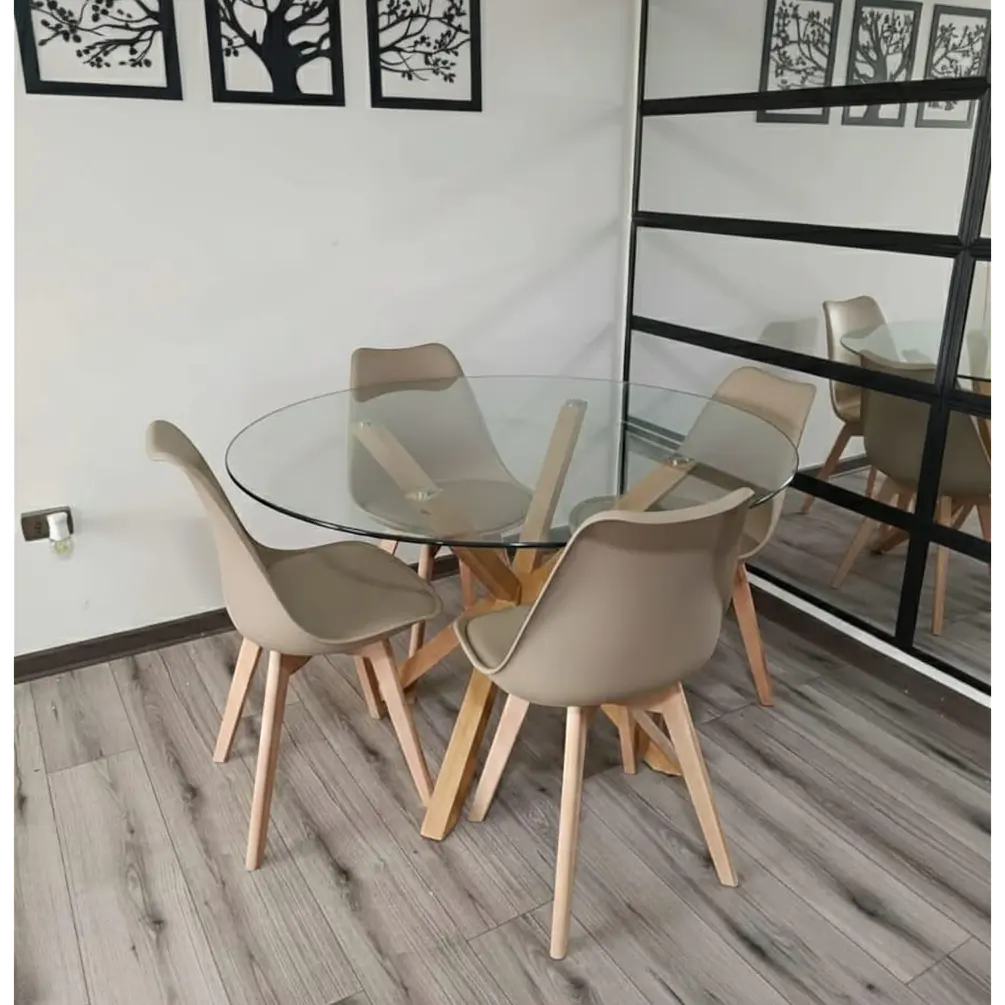 Comedor Redondo Vidrio 4 ó 6 Sillas Tulip – Mesa Madrid 6