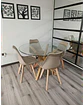 Comedor Redondo Vidrio Madrid con Sillas Tulip - Miniatura 6