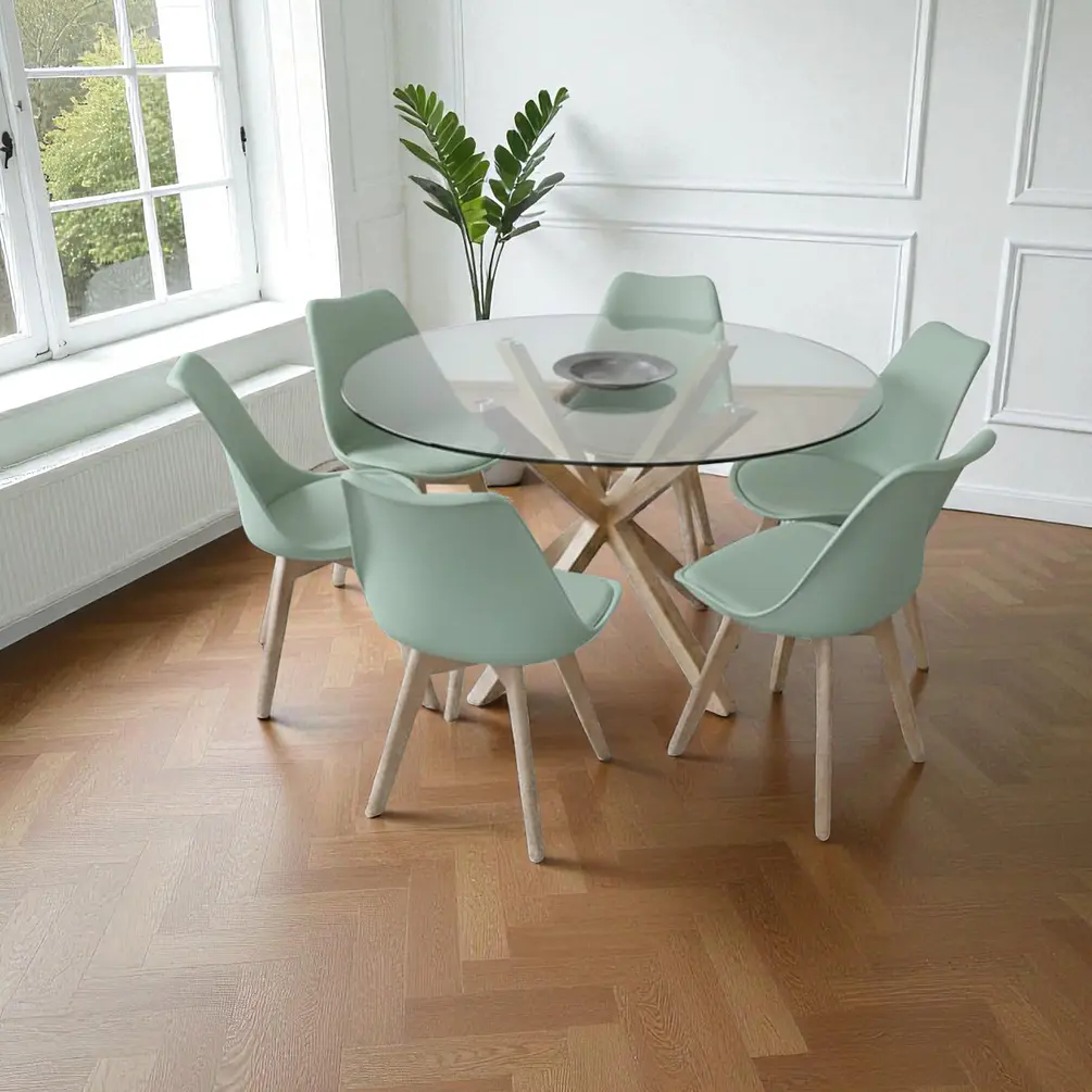 Comedor Redondo Vidrio 4 ó 6 Sillas Tulip – Mesa Madrid 7