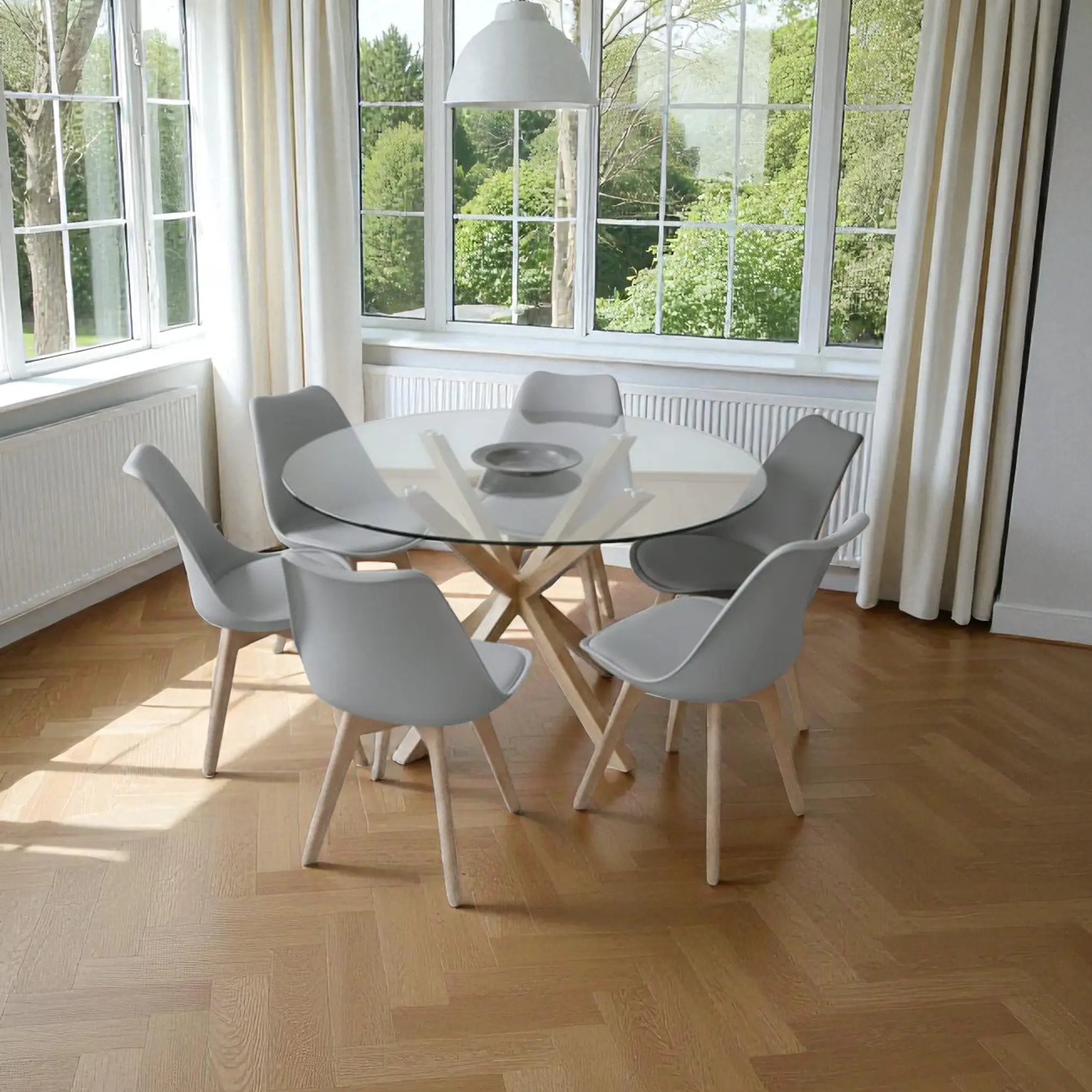 Comedor Redondo Vidrio 4 ó 6 Sillas Tulip – Mesa Madrid 8