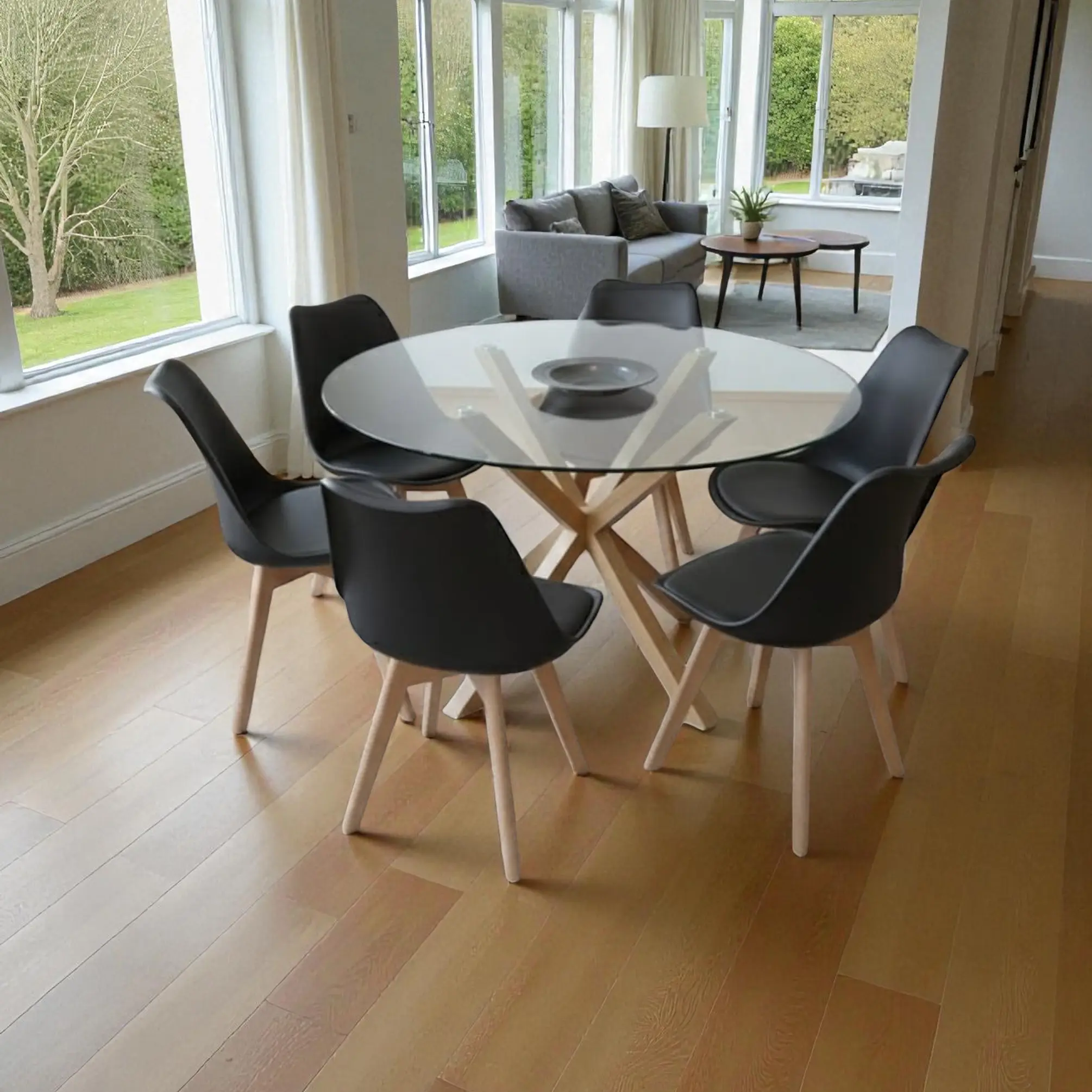 Comedor Redondo Vidrio 4 ó 6 Sillas Tulip – Mesa Madrid 9
