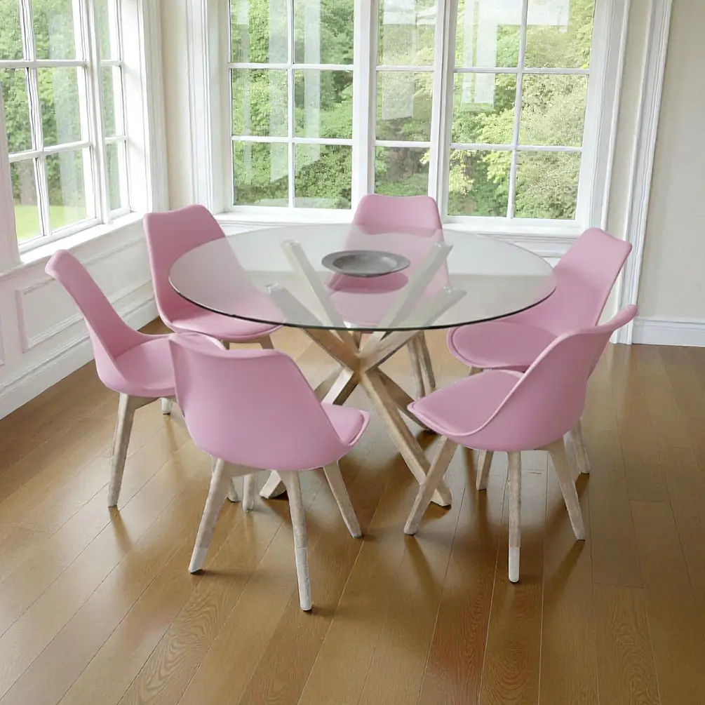 Comedor Redondo Vidrio 4 ó 6 Sillas Tulip – Mesa Madrid 12