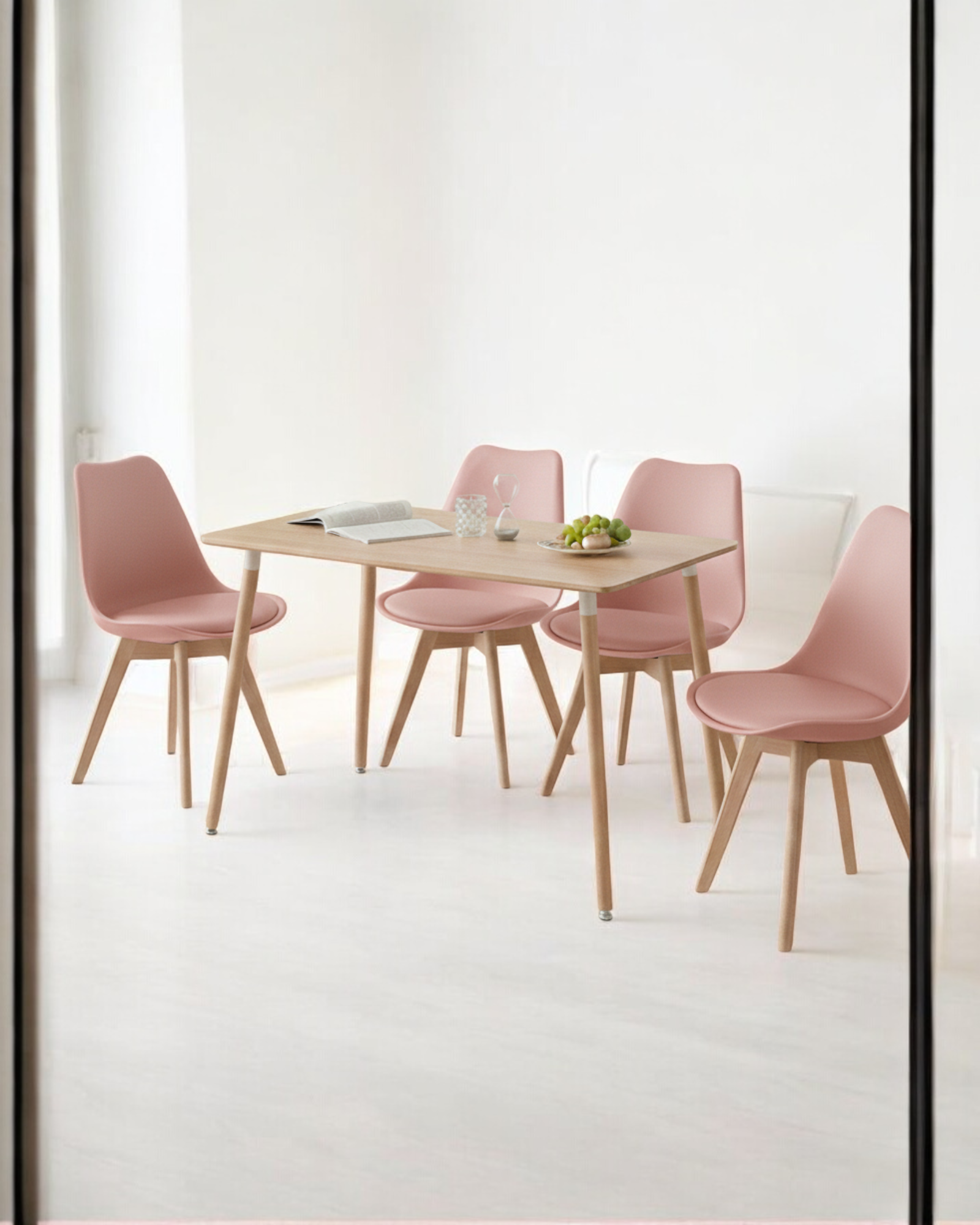 Comedor Rectangular Melamina con Sillas Tulip 31