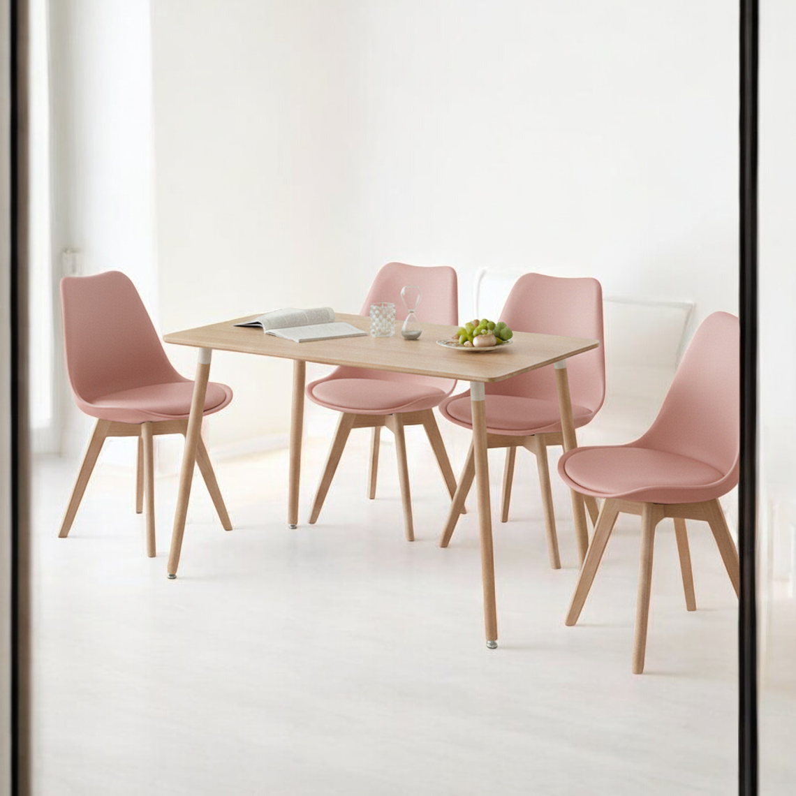 Comedor Mesa Rectangular Melamina 120x80 cm + Sillas Tulip 31