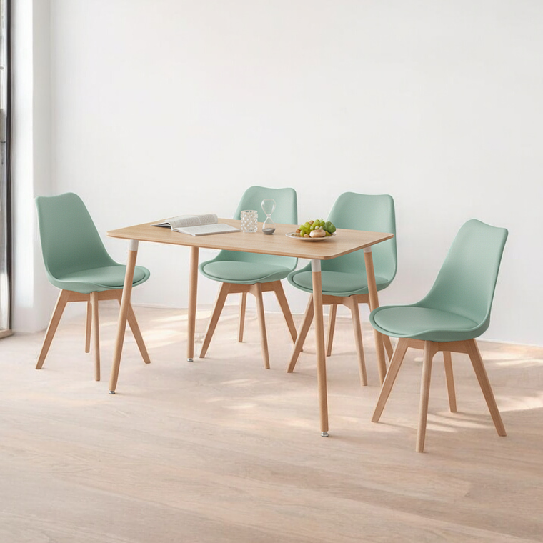 Comedor Mesa Rectangular Melamina 120x80 cm + Sillas Tulip 32