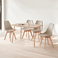 Comedor Mesa Rectangular Melamina 120x80 cm + Sillas Tulip - Miniatura 36
