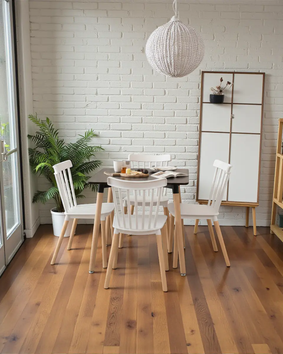 Comedor Cuadrado Melamina con Sillas Windsor 7