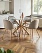 Comedor Redondo Vidrio Madrid con Sillas Luxury Wood  - Miniatura 1