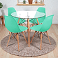 Comedor Mesa Redonda Vidrio Eames + Sillas Eames - Miniatura 7