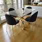 Comedor Mesa Rectangular Vidrio Madrid Gold + Sillas Luxury Gold - Miniatura 2