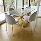 Comedor Mesa Rectangular Vidrio Madrid Gold + Sillas Luxury Gold - Miniatura 3