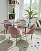 Comedor Mesa Rectangular Vidrio  Paris Gold con Sillas Luxury Gold - Miniatura 4