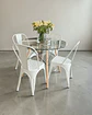 Comedor Redondo Vidrio Eames con Sillas Tolix - Miniatura 1