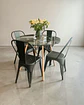Comedor Redondo Vidrio Eames con Sillas Tolix - Miniatura 2