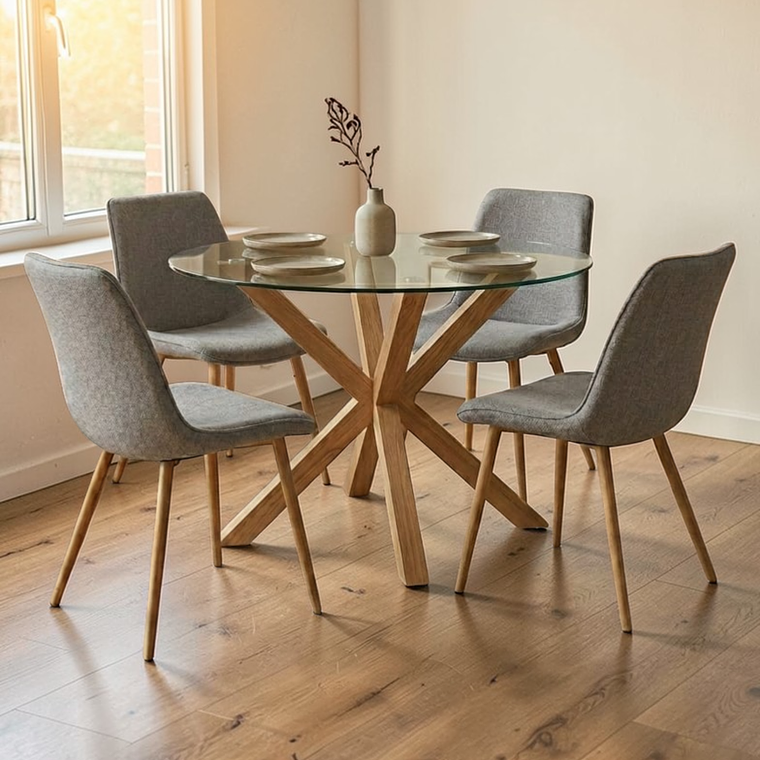 Comedor Redondo Madrid + 4 Sillas Tiffany 2