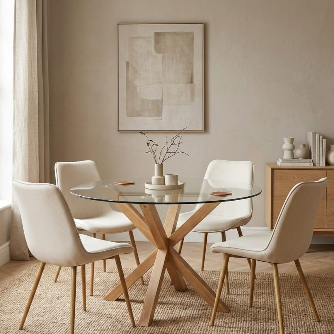 Comedor Redondo Madrid + 4 Sillas Tiffany 3