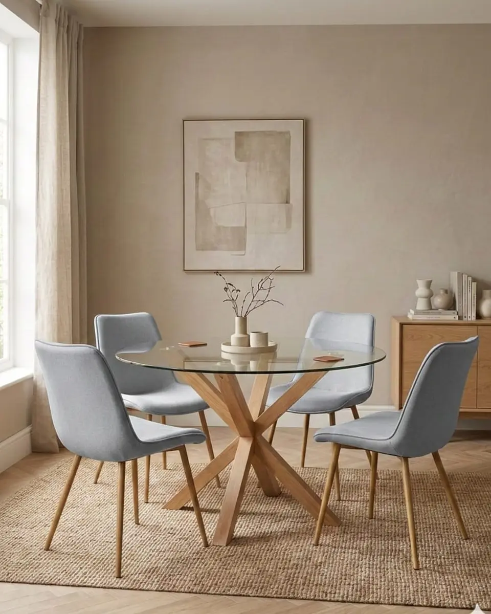Comedor Redondo Vidrio con Sillas Tiffany  4