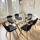 Comedor Mesa Rectangular Vidrio Elite 140x90 cm + Sillas Radar Velvet - Miniatura 6