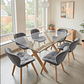 Comedor Mesa Rectangular Vidrio Elite 140x90 cm + Sillas Radar Velvet - Miniatura 7