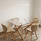 Comedor Mesa Rectangular Vidrio Elite 140x90 cm + Sillas Radar Lino - Miniatura 1