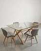 Comedor Rectangular Vidrio Elite con Sillas Radar Lino - Miniatura 6