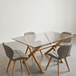 Comedor Mesa Rectangular Vidrio Elite 140x90 cm + Sillas Radar Lino - Miniatura 6