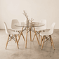 Comedor Mesa Redonda Vidrio Eames 100 cm + 4 Sillas Eames - Miniatura 2