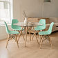 Comedor Mesa Redonda Vidrio Eames 100 cm + 4 Sillas Eames - Miniatura 5