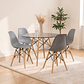 Comedor Mesa Redonda Vidrio Eames 100 cm + 4 Sillas Eames - Miniatura 6