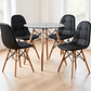 Comedor Mesa Redonda Vidrio Eames 80 cm + 4 Sillas Buckle - Miniatura 5