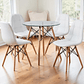 Comedor Mesa Redonda Vidrio Eames 80 cm + 4 Sillas Buckle - Miniatura 2