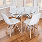 Comedor Mesa Redonda Vidrio Eames 100 cm + 4 Sillas Buckle - Miniatura 2