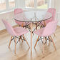 Comedor Mesa Redonda Vidrio Eames 100 cm + 4 Sillas Buckle - Miniatura 4