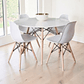 Comedor Mesa Redonda Melamina Eames Blanca 100 cm + Sillas Eames - Miniatura 2