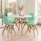 Comedor Mesa Redonda Melamina Eames Blanca 100 cm + Sillas Eames - Miniatura 1