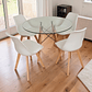 Comedor Mesa Redonda Vidrio Eames 80 cm + 4 Sillas Tulip - Miniatura 2