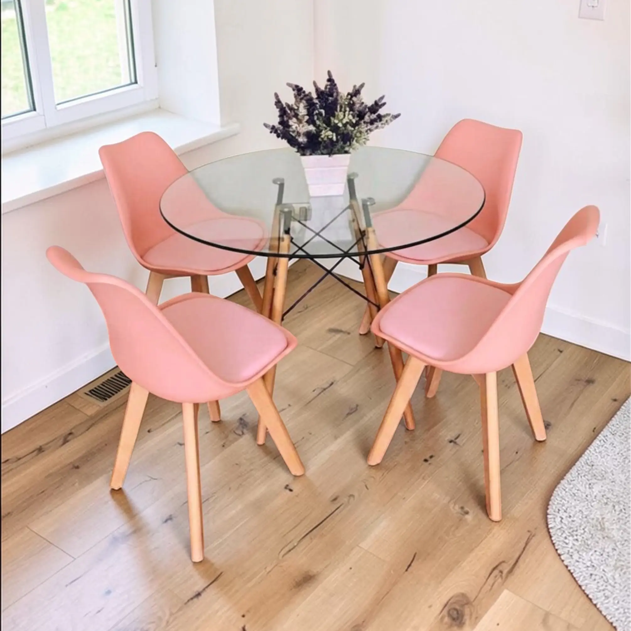 Comedor Redondo Vidrio 4 Sillas Tulip – Mesa Eames 5